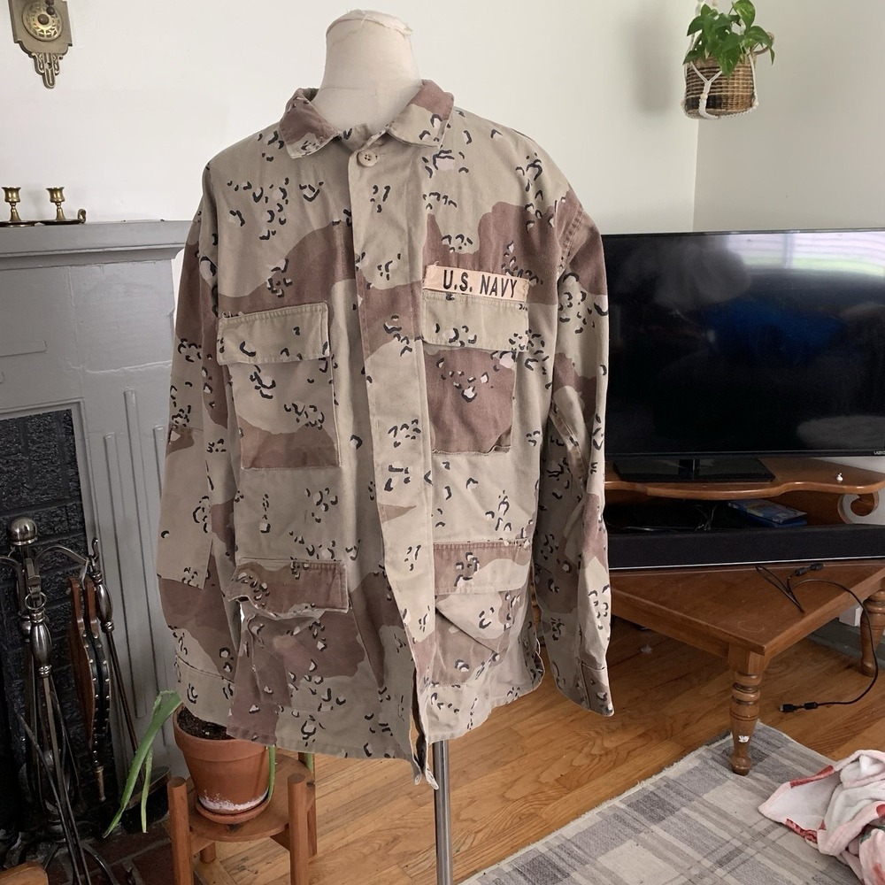 US Military Chocolate Chip Desert Camo BDU Navy Truspec L